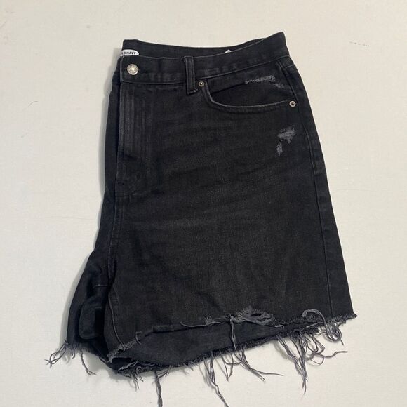 Old Navy Denim Black Distressed Shorts - Picture 1 of 5